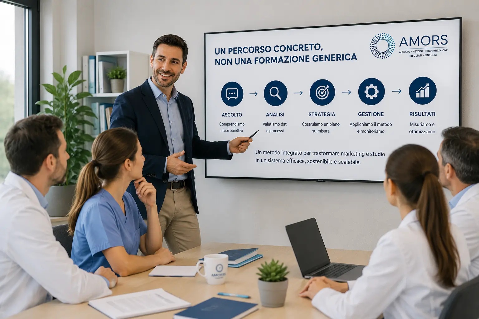 Sessione di formazione operativa con il team di uno studio